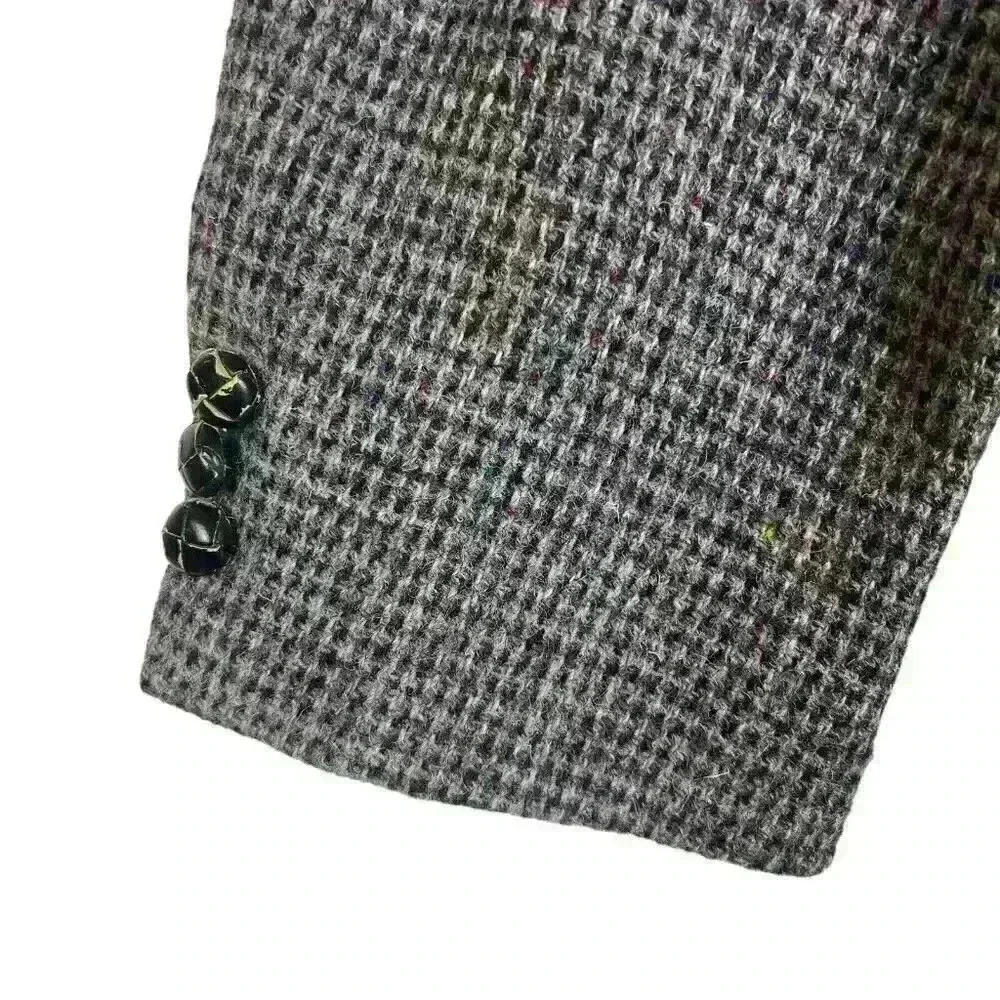 Vintage 44R‎ Classic Harris Tweed 100% Wool Gray Blazer Sport Coat Jacket USA